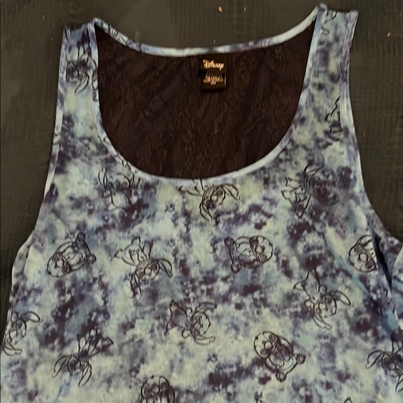 Disney Lilo & Stitch Blue Sleeveless Tank Top with Lace. - Picture 8 of 8